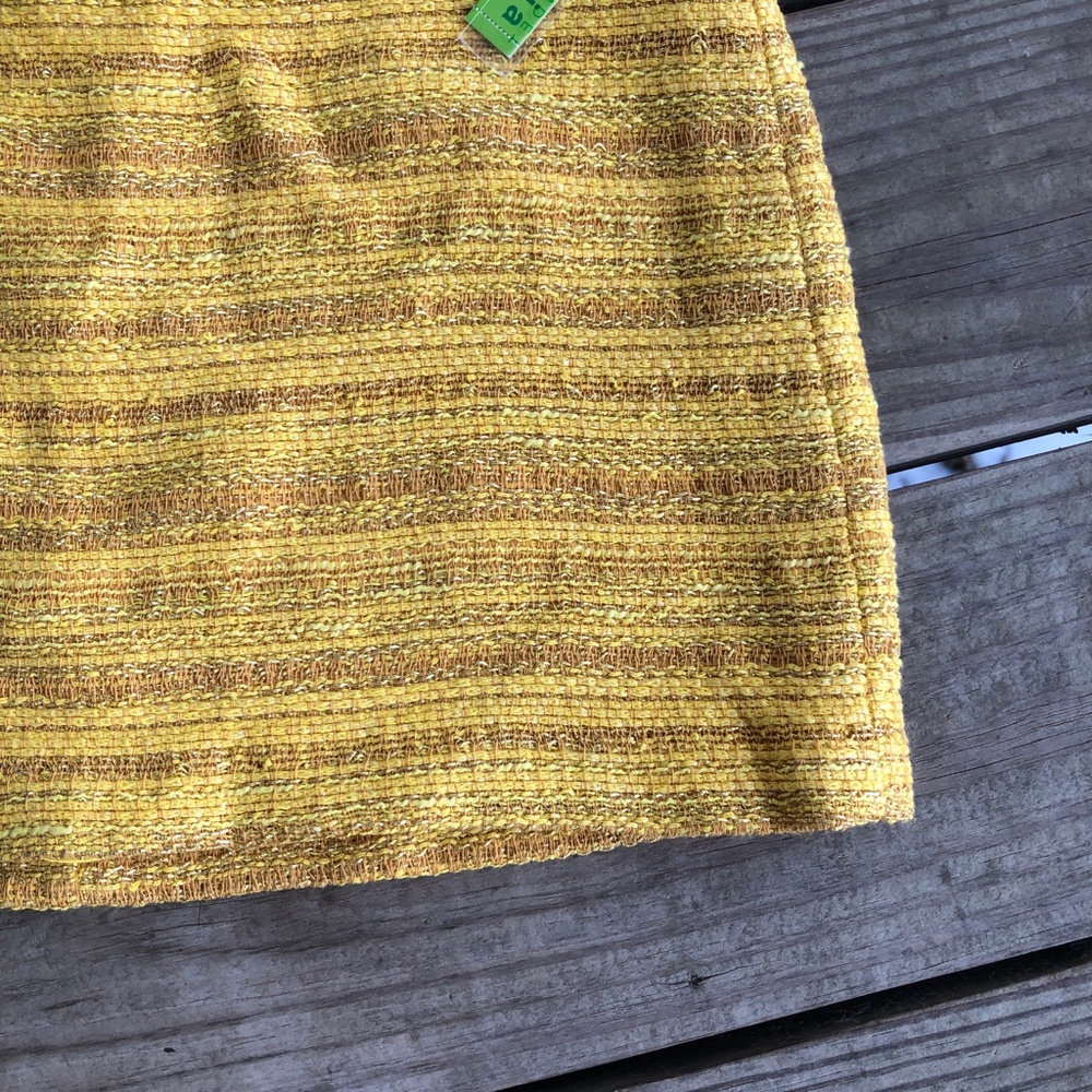 NWT Alice + Olivia Leigh Yellow A-Line Skirt - Picture 4 of 8